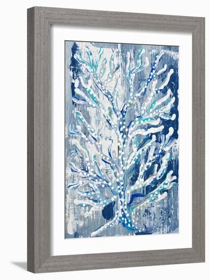 Azul Dotted Coral Vertical-Gina Ritter-Framed Art Print