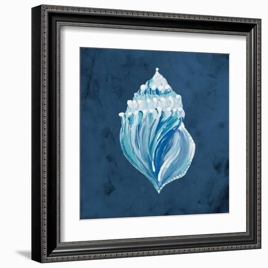 Azul Dotted Seashell on Navy II-Gina Ritter-Framed Art Print