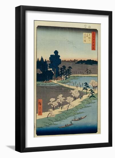 Azuma No Mori Shrine and the Entwined Camphor (One Hundred Famous Views of Ed), 1856-1858-Utagawa Hiroshige-Framed Giclee Print