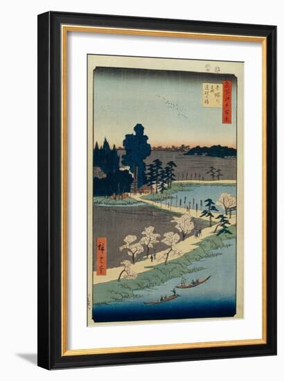 Azuma No Mori Shrine and the Entwined Camphor (One Hundred Famous Views of Ed), 1856-1858-Utagawa Hiroshige-Framed Giclee Print