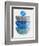 Azure Blue and Gray Half Moons-Eline Isaksen-Framed Art Print