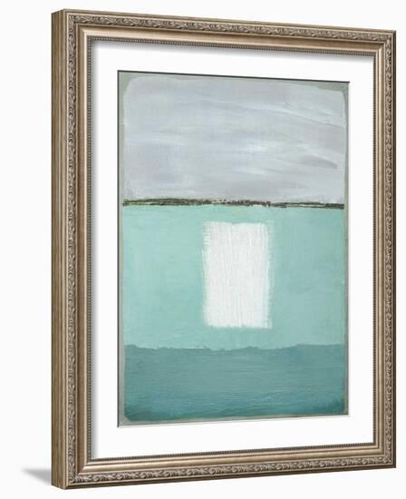 Azure Blue II-Caroline Gold-Framed Giclee Print