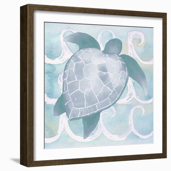 Azure Sea Creatures II-Elizabeth Medley-Framed Art Print