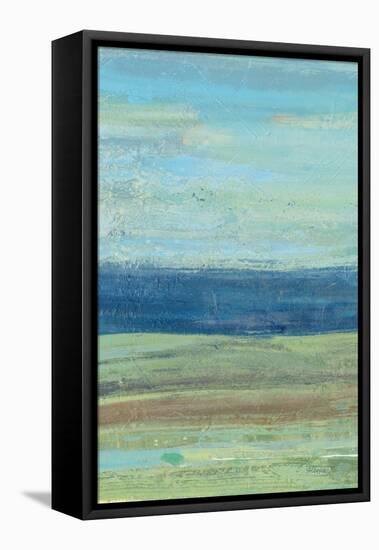 Azure Wave Panel I-Albena Hristova-Framed Stretched Canvas