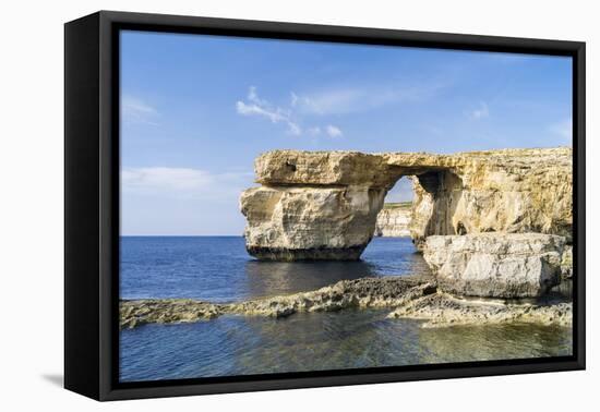 Azure Window, a Natural Arch at the Coast of Gozo, Malta-Martin Zwick-Framed Premier Image Canvas