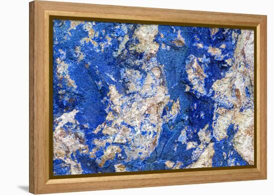 Azurite / Chessylite, soft, deep blue copper mineral-Philippe Clement-Framed Premier Image Canvas