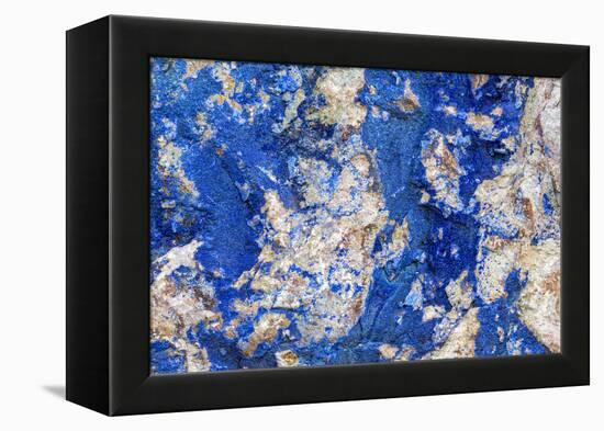 Azurite / Chessylite, soft, deep blue copper mineral-Philippe Clement-Framed Premier Image Canvas