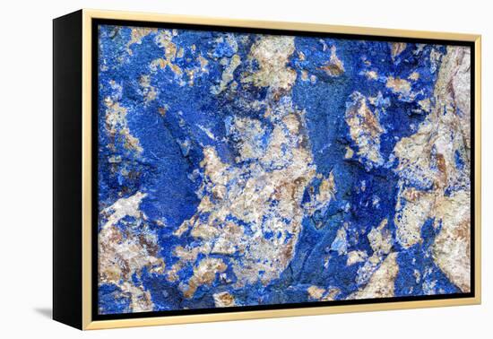 Azurite / Chessylite, soft, deep blue copper mineral-Philippe Clement-Framed Premier Image Canvas