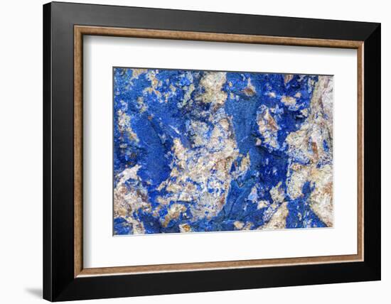 Azurite / Chessylite, soft, deep blue copper mineral-Philippe Clement-Framed Photographic Print