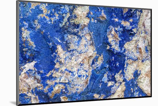 Azurite / Chessylite, soft, deep blue copper mineral-Philippe Clement-Mounted Photographic Print