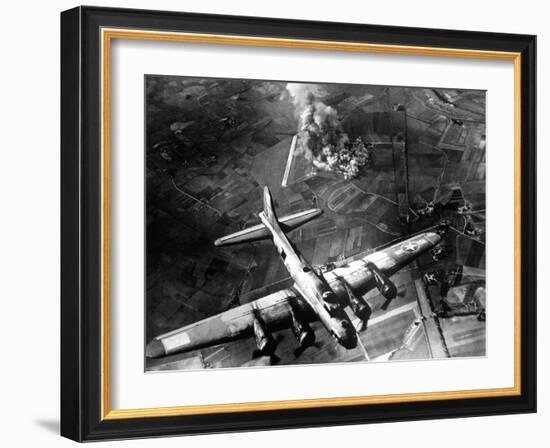 B-17 Bomber During the First Big Raid on Germany by the U.S. 8th Air Force-null-Framed Photo