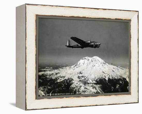 B-17 "Flying Fortess" Bomber over Mt. Rainier, 1938-null-Framed Premier Image Canvas