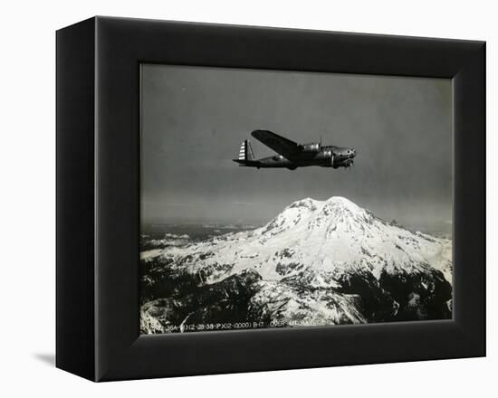 B-17 "Flying Fortess" Bomber over Mt. Rainier, 1938-null-Framed Premier Image Canvas