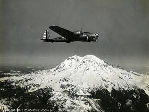B-17 "Flying Fortess" Bomber over Mt. Rainier, 1938