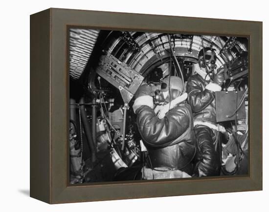 B-17 Flying Fortress Bomber During Bombing Raid Launched by US 8th Bomber Command from England-Margaret Bourke-White-Framed Premier Image Canvas