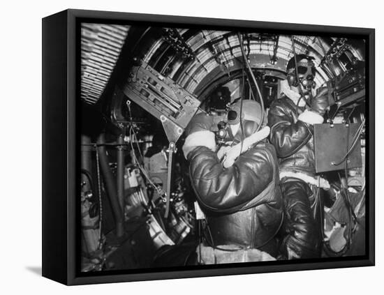 B-17 Flying Fortress Bomber During Bombing Raid Launched by US 8th Bomber Command from England-Margaret Bourke-White-Framed Premier Image Canvas