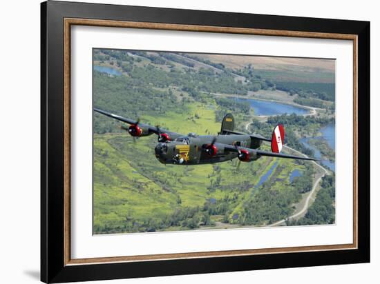 B-24 Liberator Flying over Mt. Lassen, California-Stocktrek Images-Framed Photographic Print