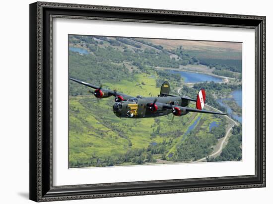 B-24 Liberator Flying over Mt. Lassen, California-Stocktrek Images-Framed Photographic Print