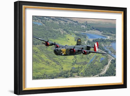 B-24 Liberator Flying over Mt. Lassen, California-Stocktrek Images-Framed Photographic Print