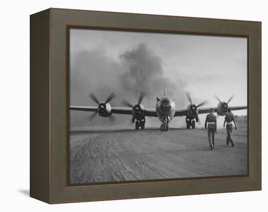 B-29 at Chinese Base, Revving Giant Propellers as it Prepares to Bomb Japan-Bernard Hoffman-Framed Premier Image Canvas