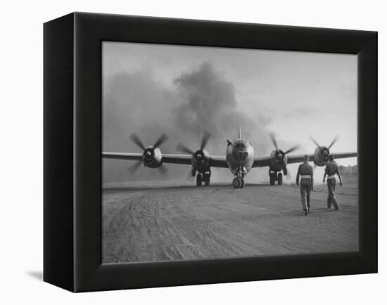 B-29 at Chinese Base, Revving Giant Propellers as it Prepares to Bomb Japan-Bernard Hoffman-Framed Premier Image Canvas