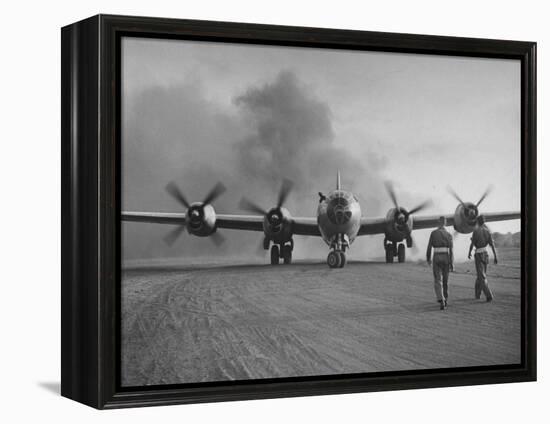 B-29 at Chinese Base, Revving Giant Propellers as it Prepares to Bomb Japan-Bernard Hoffman-Framed Premier Image Canvas