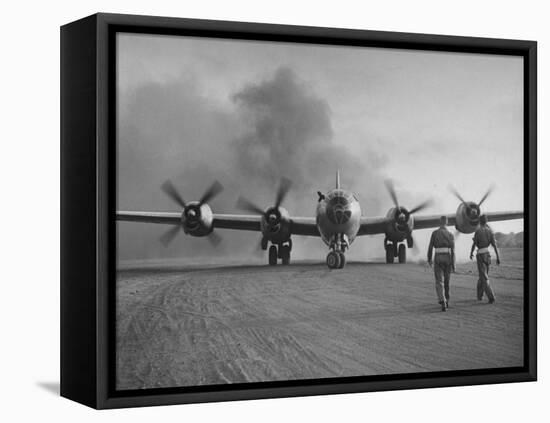 B-29 at Chinese Base, Revving Giant Propellers as it Prepares to Bomb Japan-Bernard Hoffman-Framed Premier Image Canvas