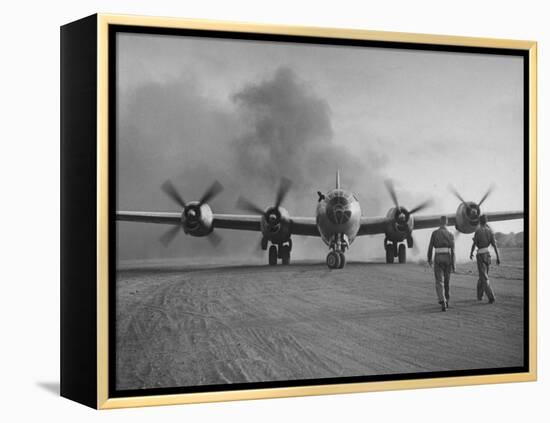 B-29 at Chinese Base, Revving Giant Propellers as it Prepares to Bomb Japan-Bernard Hoffman-Framed Premier Image Canvas