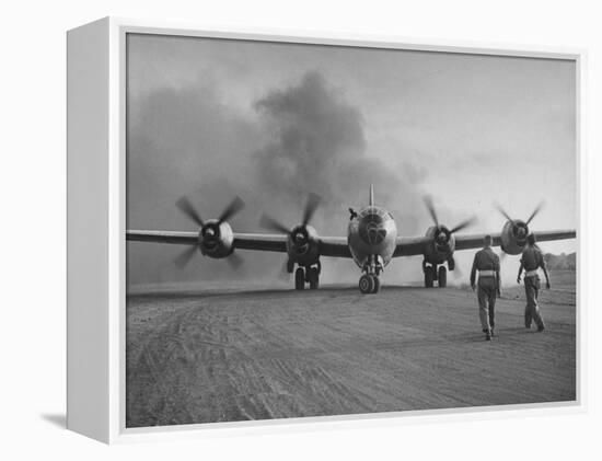 B-29 at Chinese Base, Revving Giant Propellers as it Prepares to Bomb Japan-Bernard Hoffman-Framed Premier Image Canvas