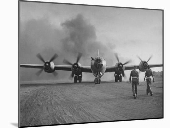 B-29 at Chinese Base, Revving Giant Propellers as it Prepares to Bomb Japan-Bernard Hoffman-Mounted Photographic Print