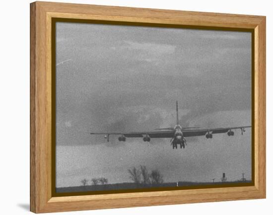 B-52 Bomber in Flight During Strategic Air Command Training Alert at Loring Air Force Base-null-Framed Premier Image Canvas