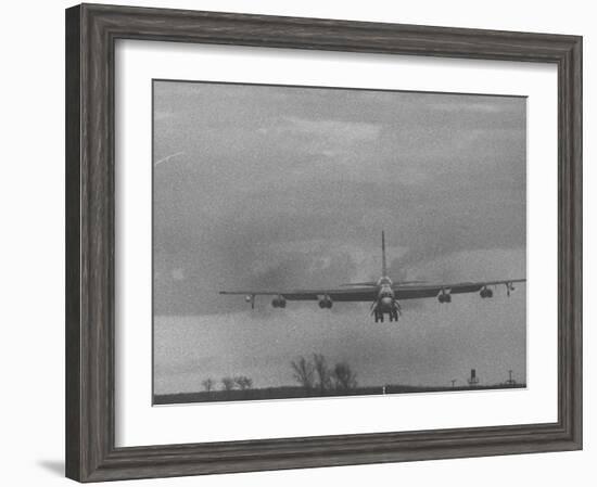 B-52 Bomber in Flight During Strategic Air Command Training Alert at Loring Air Force Base-null-Framed Photographic Print