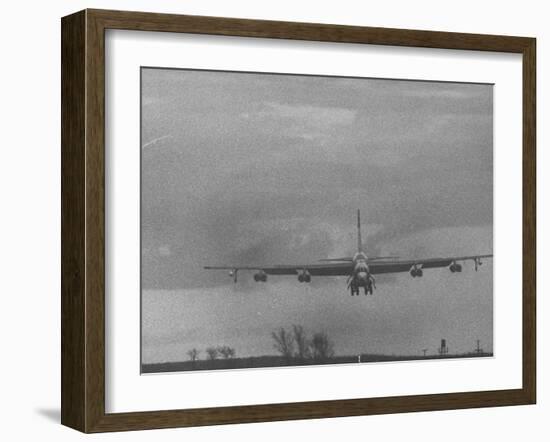 B-52 Bomber in Flight During Strategic Air Command Training Alert at Loring Air Force Base-null-Framed Photographic Print