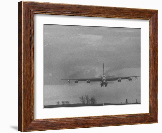 B-52 Bomber in Flight During Strategic Air Command Training Alert at Loring Air Force Base-null-Framed Photographic Print