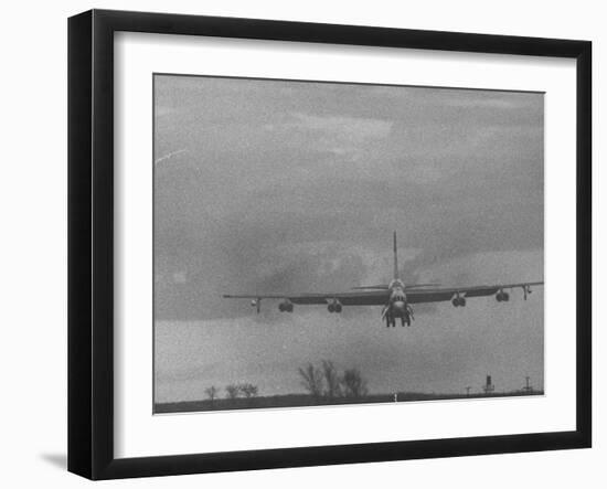 B-52 Bomber in Flight During Strategic Air Command Training Alert at Loring Air Force Base-null-Framed Photographic Print