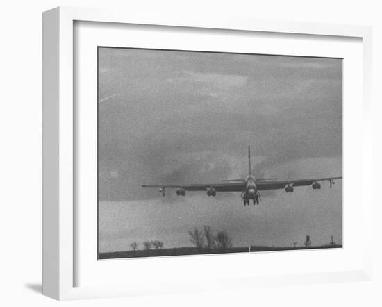 B-52 Bomber in Flight During Strategic Air Command Training Alert at Loring Air Force Base-null-Framed Photographic Print