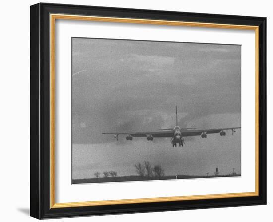 B-52 Bomber in Flight During Strategic Air Command Training Alert at Loring Air Force Base-null-Framed Photographic Print