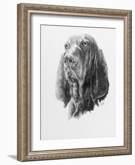 B and T Coonhound-Barbara Keith-Framed Giclee Print