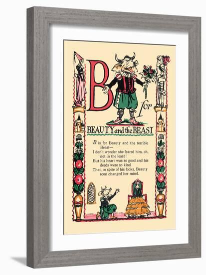 B for Beauty and the Beast-Tony Sarge-Framed Art Print