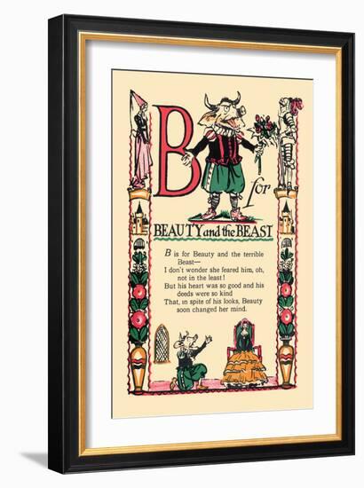 B for Beauty and the Beast-Tony Sarge-Framed Art Print