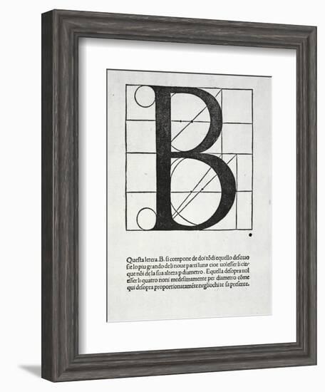 B, Illustration from 'Divina Proportione' by Luca Pacioli (C.1445-1517)-Leonardo da Vinci-Framed Giclee Print