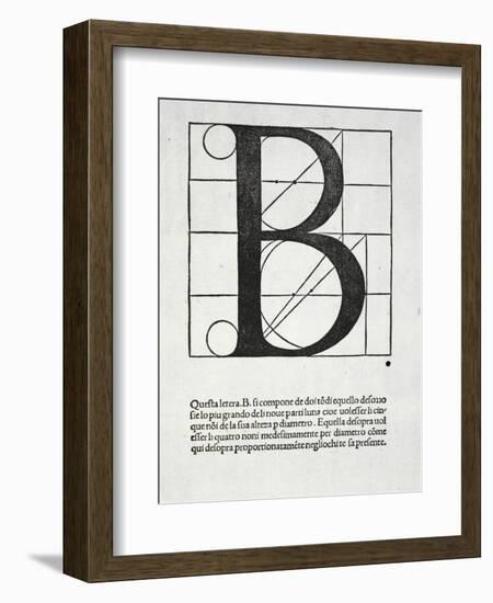 B, Illustration from 'Divina Proportione' by Luca Pacioli (C.1445-1517)-Leonardo da Vinci-Framed Giclee Print