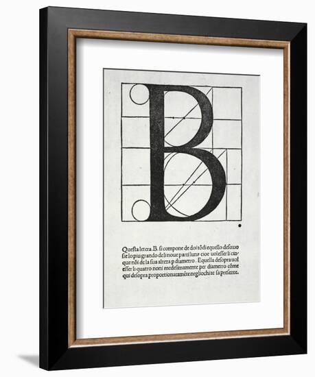 B, Illustration from 'Divina Proportione' by Luca Pacioli (C.1445-1517)-Leonardo da Vinci-Framed Giclee Print