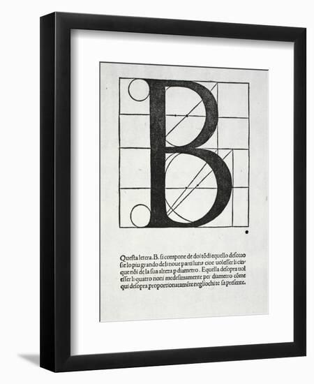 B, Illustration from 'Divina Proportione' by Luca Pacioli (C.1445-1517)-Leonardo da Vinci-Framed Giclee Print