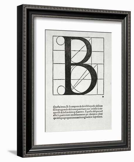 B, Illustration from 'Divina Proportione' by Luca Pacioli (C.1445-1517)-Leonardo da Vinci-Framed Giclee Print