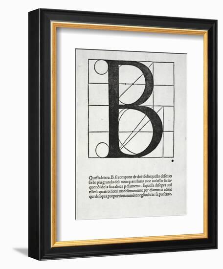 B, Illustration from 'Divina Proportione' by Luca Pacioli (C.1445-1517)-Leonardo da Vinci-Framed Giclee Print