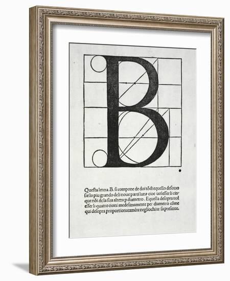 B, Illustration from 'Divina Proportione' by Luca Pacioli (C.1445-1517)-Leonardo da Vinci-Framed Giclee Print