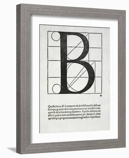 B, Illustration from 'Divina Proportione' by Luca Pacioli (C.1445-1517)-Leonardo da Vinci-Framed Giclee Print