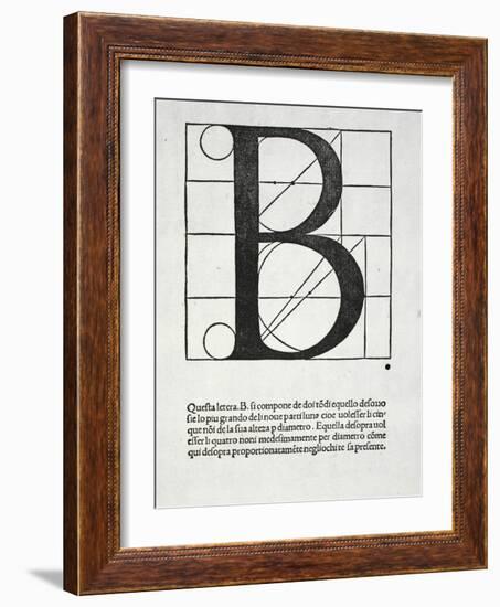 B, Illustration from 'Divina Proportione' by Luca Pacioli (C.1445-1517)-Leonardo da Vinci-Framed Giclee Print