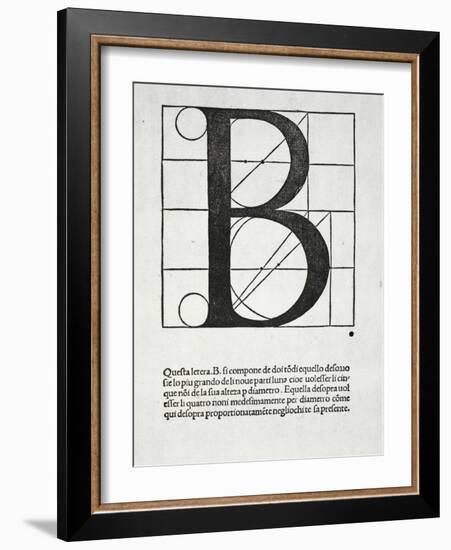 B, Illustration from 'Divina Proportione' by Luca Pacioli (C.1445-1517)-Leonardo da Vinci-Framed Giclee Print